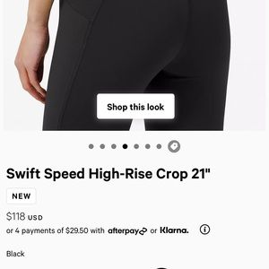 Lululemon Swift Speed High-Rise Crop 21” leggings